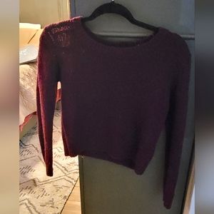 H&M Divided Maroon Knit Crop Sweater